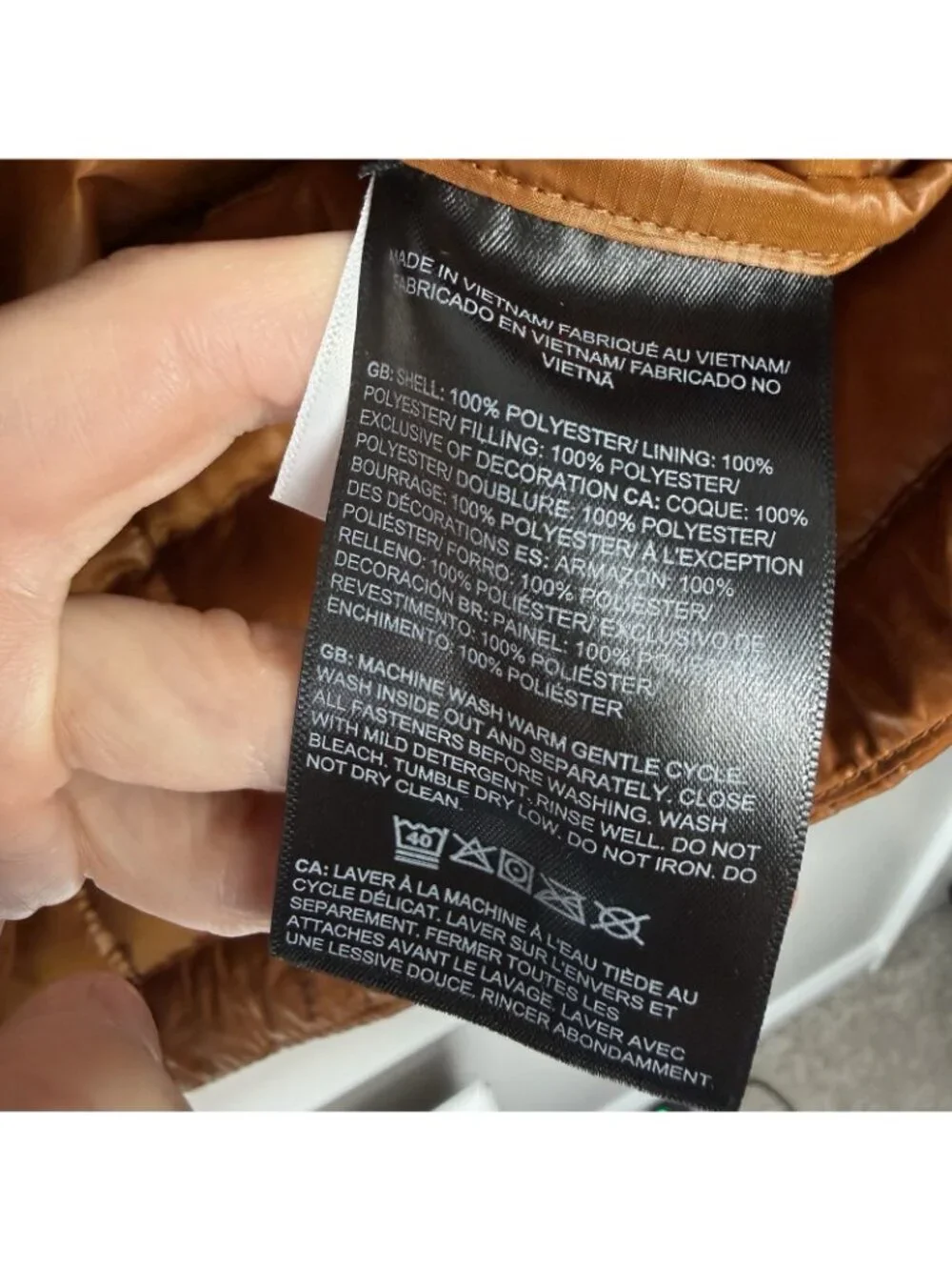 North Face ThermoBall Jacket Men L Burnt Umber Puffer Quilted $200 Flaw